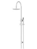 Meir Round Gooseneck Shower Set with 200mm rose, Single-Function Hand Shower - Polished Chrome