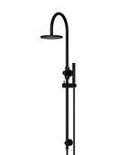 Meir Round Gooseneck Shower Set with 200mm rose, Single-Function Hand Shower - Matte Black
