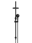 Meir Round Gooseneck Shower Set with 200mm rose, Three-Function Hand Shower - Matte Black