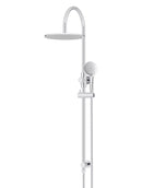 Meir Round Gooseneck Shower Set with 300mm rose, Three-Function Hand Shower - Polished Chrome