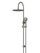 Meir Round Gooseneck Shower Set with 300mm rose, Three-Function Hand Shower - Shadow Gunmetal