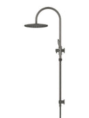 Meir Round Gooseneck Shower Set with 300mm rose, Three-Function Hand Shower - Shadow Gunmetal