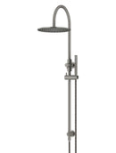 Meir Round Gooseneck Shower Set with 300mm rose, Single-Function Hand Shower - Shadow Gunmetal