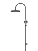 Meir Round Gooseneck Shower Set with 300mm rose, Single-Function Hand Shower - Shadow Gunmetal