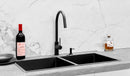 Meir Lavello Kitchen Sink - Double Bowl 860 x 440 -  Gunmetal Black