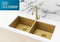 Meir Lavello Kitchen Sink - Double Bowl 860 x 440 - Brushed Bronze Gold