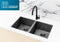 Meir Lavello Kitchen Sink - Double Bowl 760 x 440 - Gunmetal Black