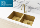 Meir Lavello Kitchen Sink - Double Bowl 760 x 440 - Brushed Bronze Gold