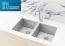 Meir Lavello Kitchen Sink - Double Bowl 760 x 440 - Brushed Nickel