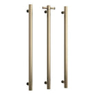 Thermogroup Round Vertical Single Bar Heated Towel Rail Brushed Brass