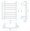 Thermogroup 8 Bar Curved Heated Towel Ladder 530mm Polished Stainless Steel