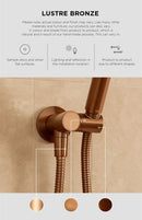 Meir Round Wall Shower Curved Arm 400mm - Lustre Bronze