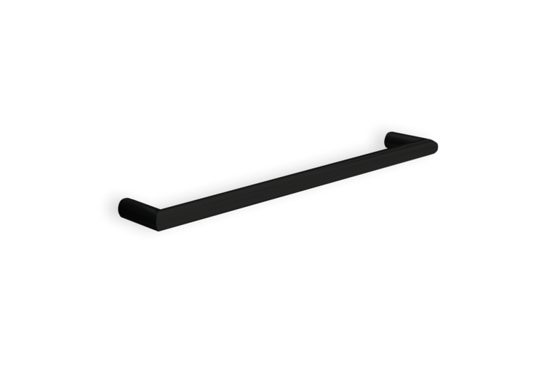 Thermogroup Round Single Bar Heated Towel Rail 632mm Matte Black