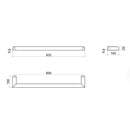 Thermogroup Round Single Bar Heated Towel Rail 632mm Brushed Stainless