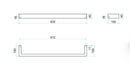 Thermogroup Square Single Bar Heated Towel Rail 632mm Brushed Stainless