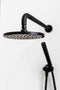 Meir Round Wall Shower Curved Arm 400mm - Matte Black