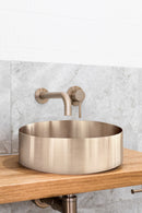 Meir Lavello Round Steel Bathroom Basin 380 x 110 - PVD Champagne