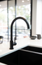 Meir Round Gooseneck Kitchen Mixer Tap - Matte Black