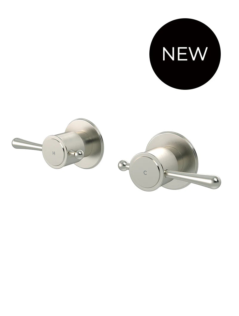 Meir Harrington Quarter Turn Wall Tap Set - Brushed Nickel