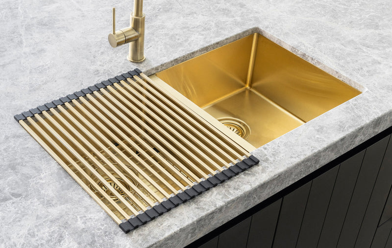 Meir Lavello Stainless Steel rolling mat protector - Brushed Bronze Gold