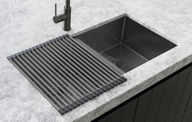 Meir Lavello Stainless Steel rolling mat protector - PVD Gunmetal Black