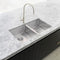 Meir Lavello Kitchen Sink - Double Bowl 760 x 440 - Brushed Nickel