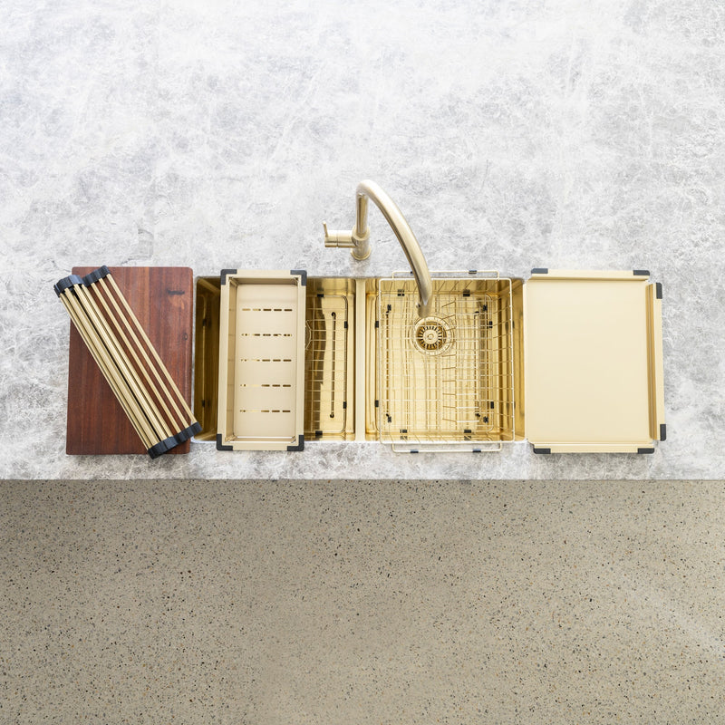 Meir Dish Rack - PVD Brushed Bronze Gold