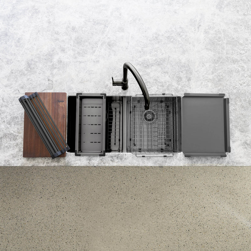 Meir Lavello Dish Draining Tray - PVD Gunmetal Black