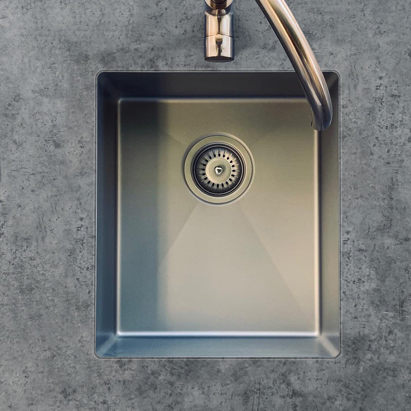 Meir Lavello Bar Sink - Single Bowl 382 x 272 - Brushed Nickel