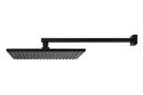 Square Wall Shower w/300mm shower rose w/400mm arm - Matte Black