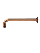 Meir Round Wall Shower Curved Arm 400mm - Lustre Bronze