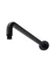 Round Wall Shower Curved Arm 400mm - Matte Black