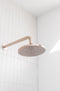 Round Wall Shower Curved Arm 400mm - Champagne