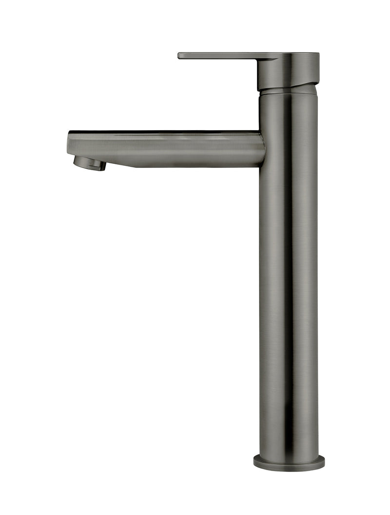 Meir Round Paddle Tall Basin Mixer - Shadow Gunmetal