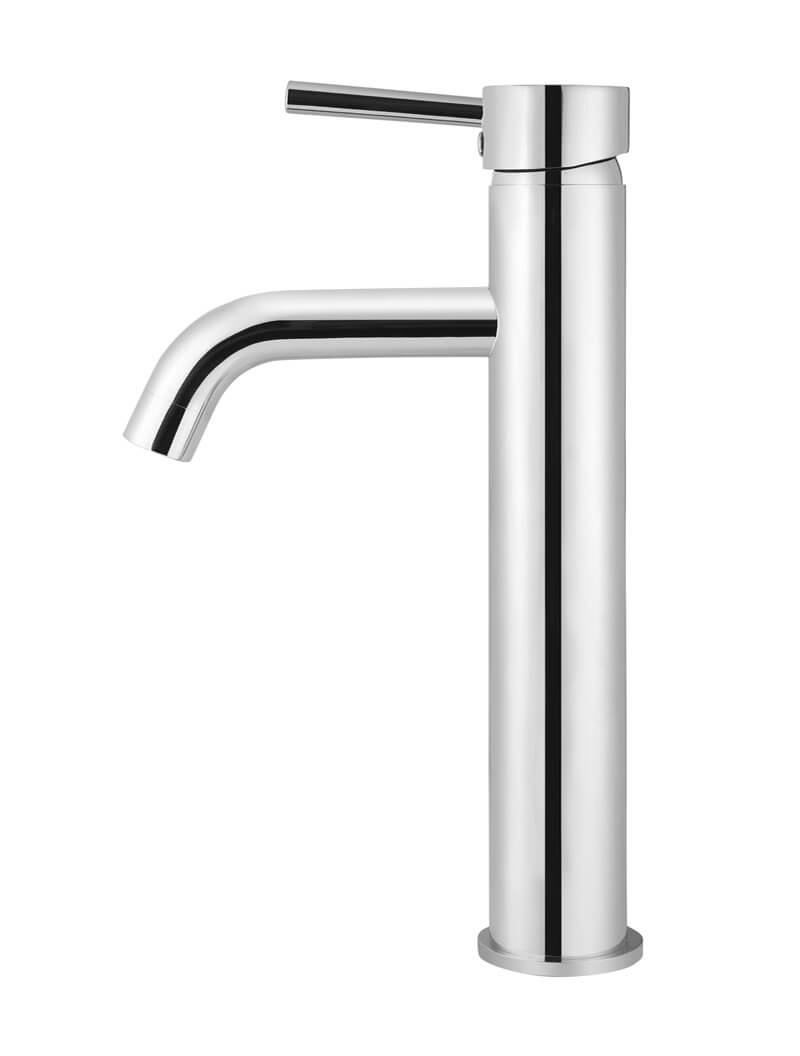 Meir Round Tall Basin Mixer Curved - Polished Chrome