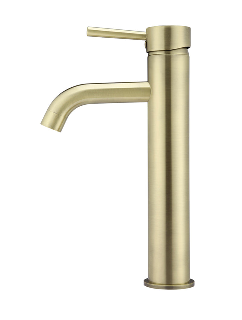 Meir Round Tall Curved Basin Mixer - PVD Tiger Bronze