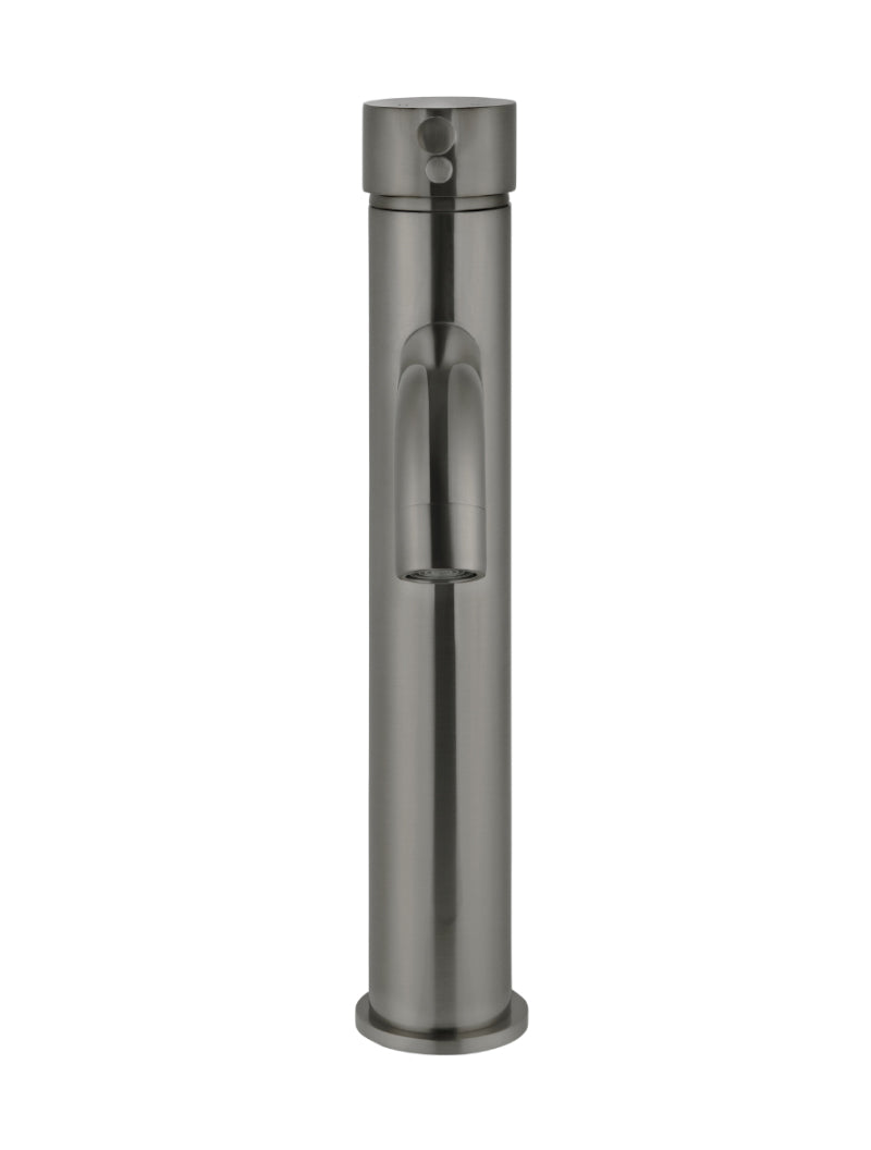 Meir Round Tall Curved Basin Mixer - Shadow Gunmetal