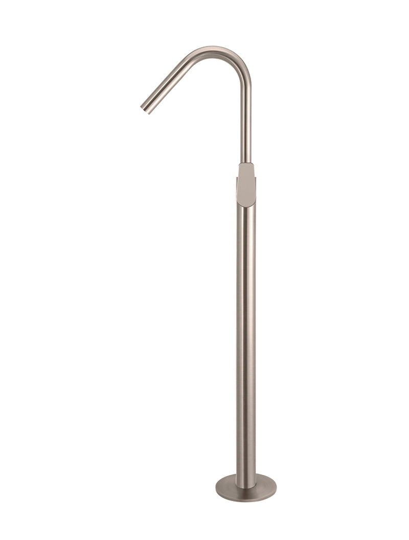 Meir Round Paddle Freestanding Bath Spout and Hand Shower - Champagne
