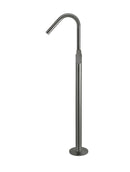 Round Paddle Freestanding Bath Spout and Hand Shower - Shadow Gunmetal