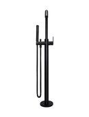 Round Paddle Freestanding Bath Spout and Hand Shower - Matte Black