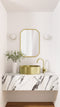 Meir Round Gooseneck Basin Mixer with Cold Start - Tiger Bronze