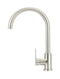 Meir Round Gooseneck Kitchen Mixer Tap with Paddle Handle - PVD Brushed Nickel