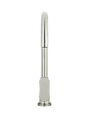 Meir Round Gooseneck Kitchen Mixer Tap with Paddle Handle - PVD Brushed Nickel