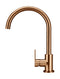 Meir Round Gooseneck Kitchen Mixer Tap with Paddle Handle - Lustre Bronze