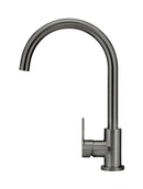 Meir Round Gooseneck Kitchen Mixer Tap with Paddle Handle - Shadow Gunmetal