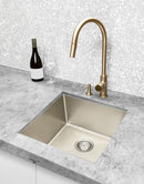 Meir Round Pinless Piccola Pull Out Kitchen Mixer Tap - Champagne