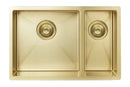 Meir Lavello Kitchen Sink - One and Half Bowl 670 x 440 - Brushed Bronze Gold