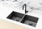 Meir Lavello Kitchen Sink - Double Bowl 860 x 440 -  Gunmetal Black