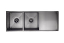 Meir Lavello Kitchen Sink - Double Bowl & Drainboard 1160 x 440 - Gunmetal Black