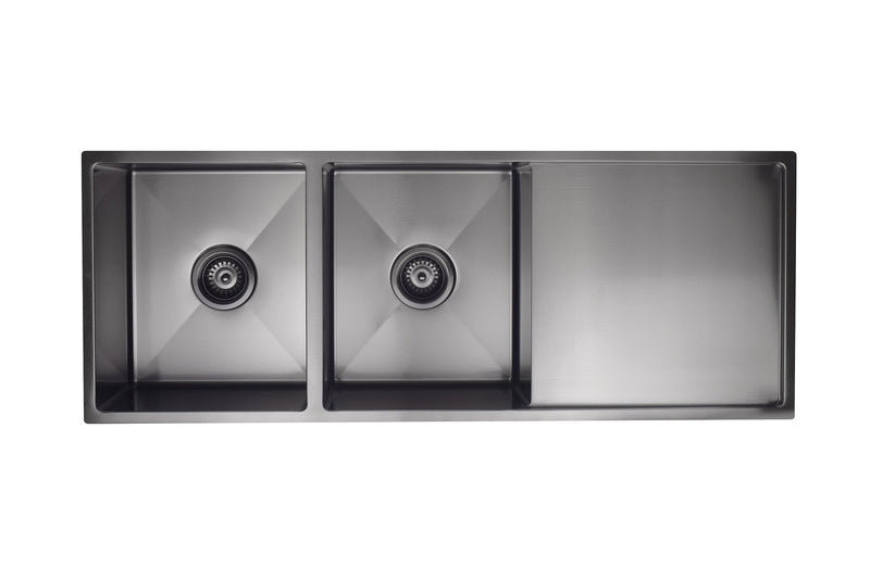 Lavello Kitchen Sink - Double Bowl & Drainboard 1160 x 440 - Gunmetal Black